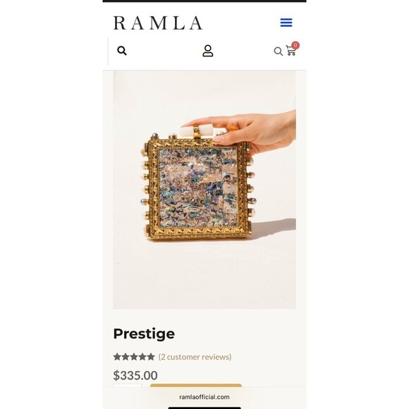 Prestige Opal Gemstone & Brass Ramla Clutch Handbag Current Collection $335 - Picture 5 of 5